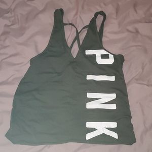 PINK Army Green Tank Top